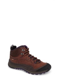 Dark Brown Leather Lace-up Flat Boots