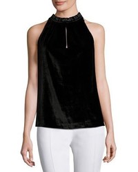 Black Velvet Sleeveless Top