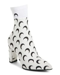 White Elastic Ankle Boots