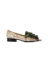 Brown Snake Leather Loafers