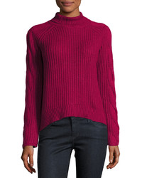 Hot Pink Knit Turtleneck