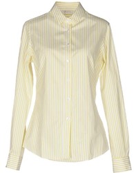 Yellow Vertical Striped Dress Shirt