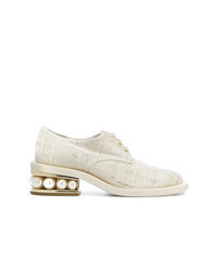 White Canvas Oxford Shoes