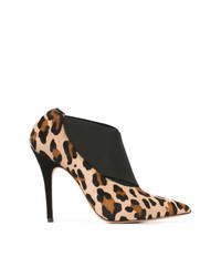 Tan Leopard Calf Hair Ankle Boots