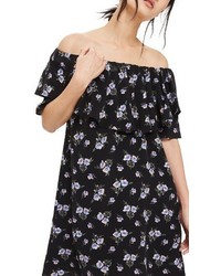 Black Floral Off Shoulder Dress