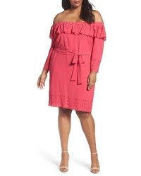 Hot Pink Off Shoulder Dress