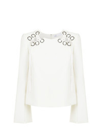 White Eyelet Long Sleeve Blouse