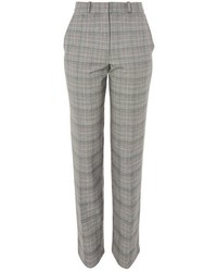 Grey Check Tapered Pants