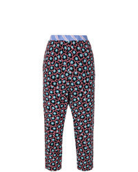 Black Floral Tapered Pants