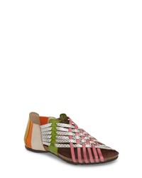 Multi colored Leather Gladiator Sandals