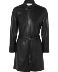 Black Leather Shirtdress
