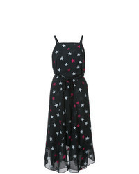 Black Star Print Midi Dress