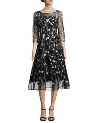 Black Mesh Midi Dress