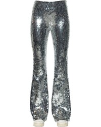 Silver Sequin Wide Leg Pants