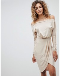 Beige Wrap Dress
