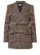 Brown Houndstooth Wool Double Breasted Blazer