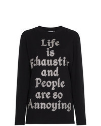 Black Embellished Long Sleeve T-shirt