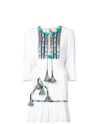 White Embroidered Peasant Dress