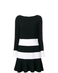 Black and White Horizontal Striped Shift Dress