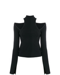 Black Cutout Long Sleeve T-shirt