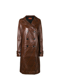 Dark Brown Leather Trenchcoat