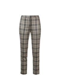 Brown Plaid Skinny Pants
