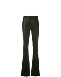 Black Leather Flare Pants