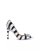 White and Black Horizontal Striped Calf Hair Pumps