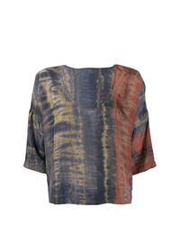 Multi colored Tie-Dye Short Sleeve Blouse