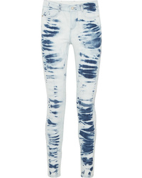 Light Blue Tie-Dye Skinny Jeans