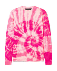 Hot Pink Tie-Dye Crew-neck Sweater