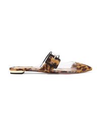 Tan Leopard Calf Hair Loafers