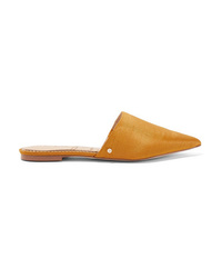 Gold Embellished Satin Mules