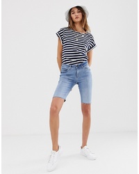 Light Blue Denim Bike Shorts