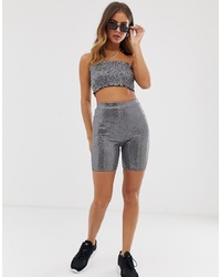 Silver Bike Shorts