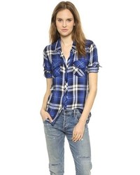 Navy Plaid Dress Shirt