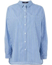 Blue Vertical Striped Dress Shirt