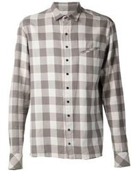 Grey Plaid Dress Shirt