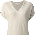 Beige V-neck T-shirt