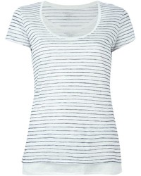 White Horizontal Striped Crew-neck T-shirt