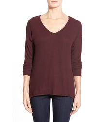 Burgundy V-neck Sweater