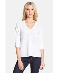 White V-neck Sweater