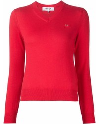 Red V-neck Sweater