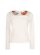 White Embroidered Crew-neck Sweater