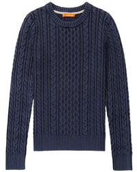 Navy Cable Sweater