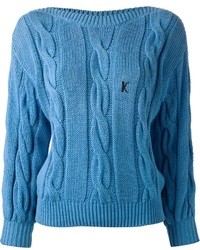 Blue Cable Sweater