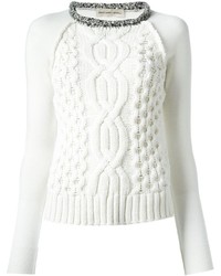 White Cable Sweater