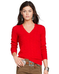 Red Cable Sweater