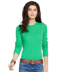Green Cable Sweater