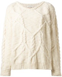 Beige Cable Sweater